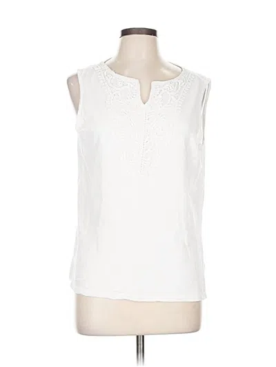 Pre-owned Talbots Sleeveless Blouse In White