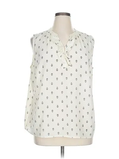 Pre-owned Talbots Sleeveless Blouse In White