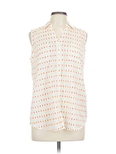 Pre-owned Talbots Sleeveless Blouse In White