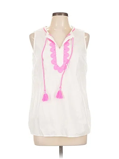 Pre-owned Talbots Sleeveless Blouse In White