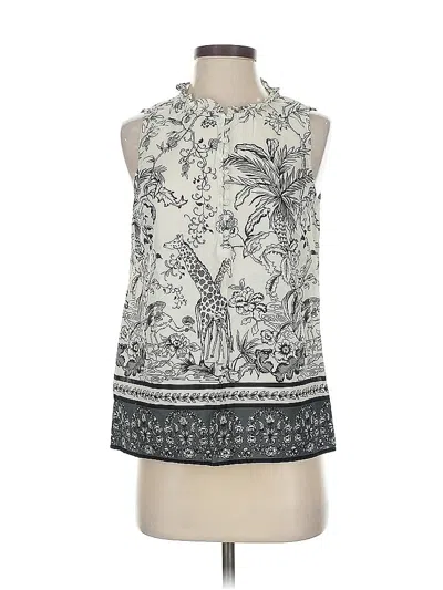 Pre-owned Talbots Sleeveless Blouse In White