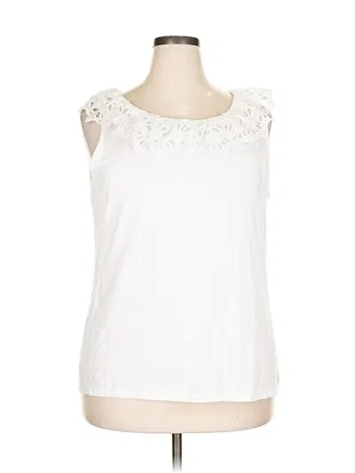 Pre-owned Talbots Sleeveless Blouse In White