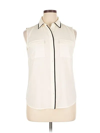 Pre-owned Talbots Sleeveless Blouse In White