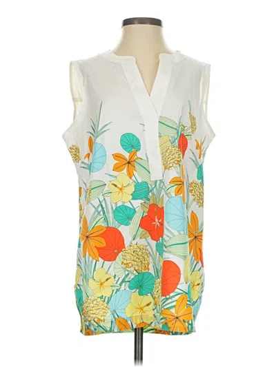 Pre-owned Talbots Sleeveless Blouse In White