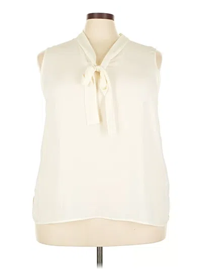 Pre-owned Talbots Sleeveless Blouse In White