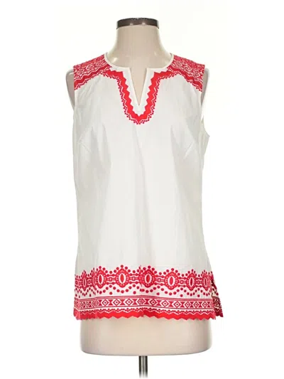 Pre-owned Talbots Sleeveless Blouse In White