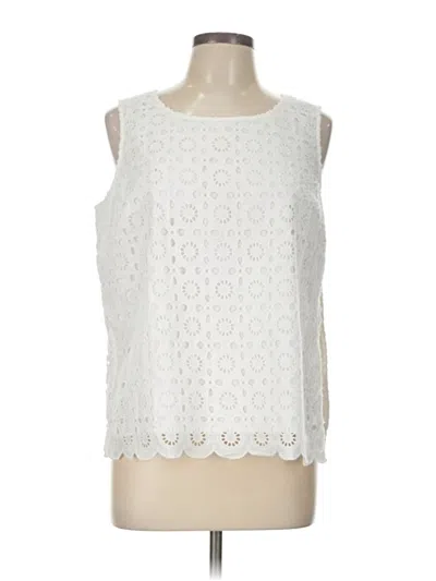 Pre-owned Talbots Sleeveless Blouse In White