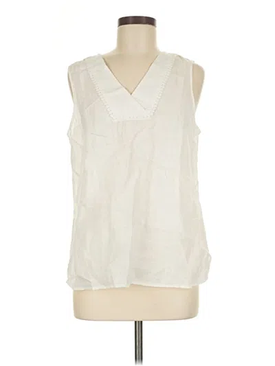 Pre-owned Talbots Sleeveless Blouse In White