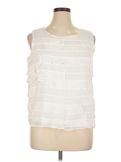 Pre-owned Talbots Sleeveless Blouse In White