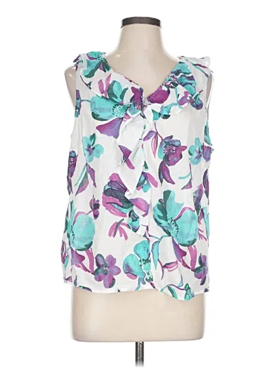 Pre-owned Talbots Sleeveless Blouse In White