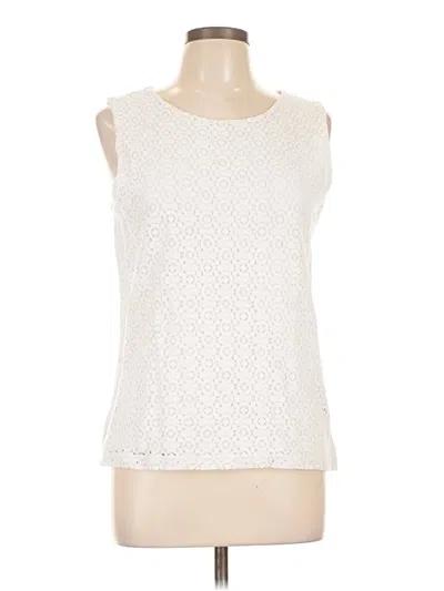 Pre-owned Talbots Sleeveless Blouse In White