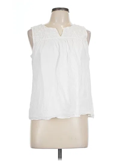 Pre-owned Talbots Sleeveless Blouse In White