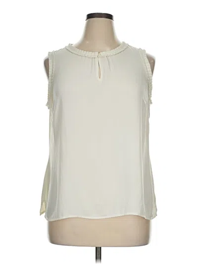 Pre-owned Talbots Sleeveless Blouse In White