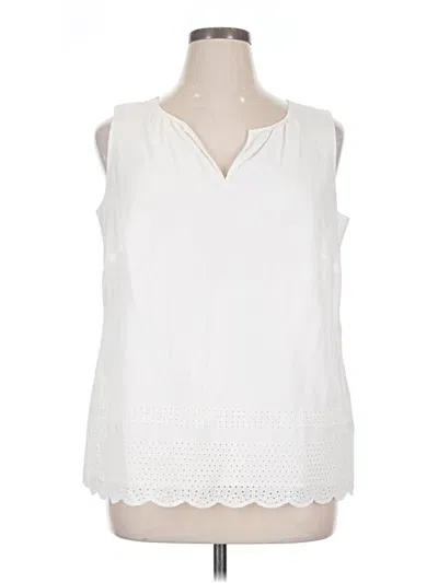 Pre-owned Talbots Sleeveless Blouse In White