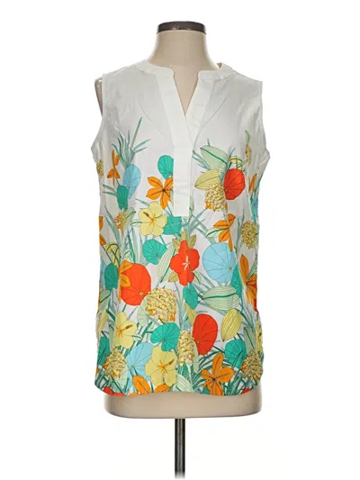 Pre-owned Talbots Sleeveless Blouse In White