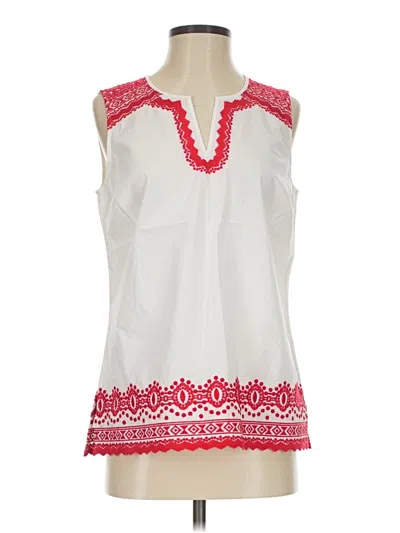 Pre-owned Talbots Sleeveless Blouse In White