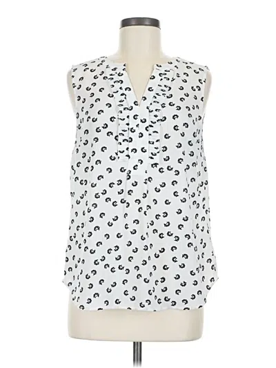 Pre-owned Talbots Sleeveless Blouse In White