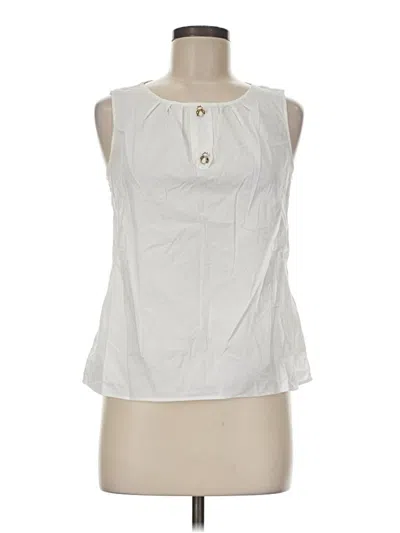 Pre-owned Talbots Sleeveless Blouse In White