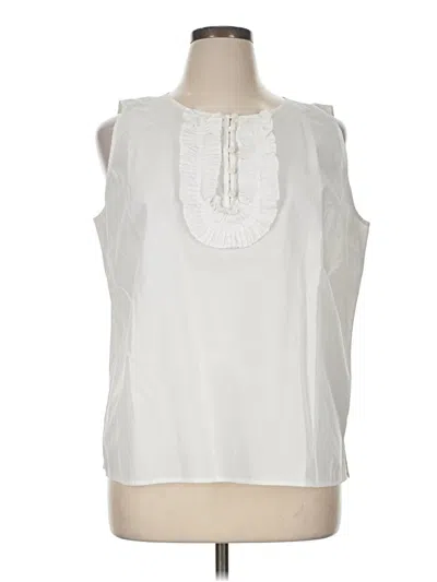 Pre-owned Talbots Sleeveless Blouse In White