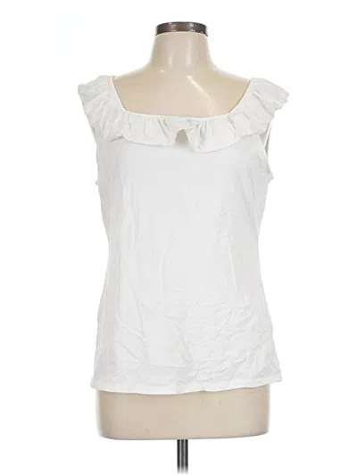 Pre-owned Talbots Sleeveless Blouse In White
