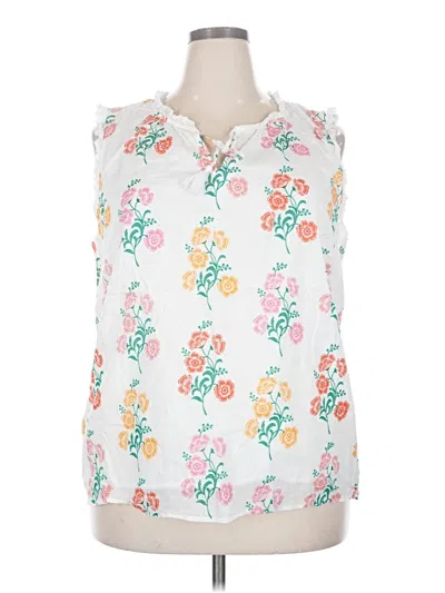 Pre-owned Talbots Sleeveless Blouse In White