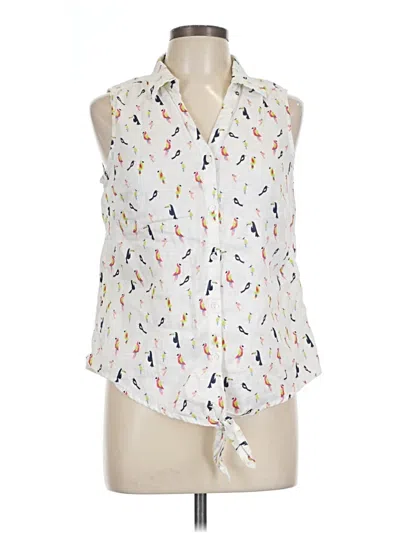 Pre-owned Talbots Sleeveless Blouse In White