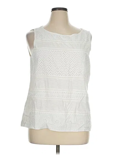 Pre-owned Talbots Sleeveless Blouse In White