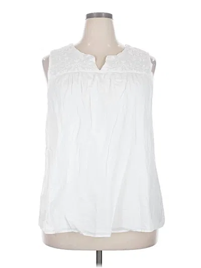 Pre-owned Talbots Sleeveless Blouse In White