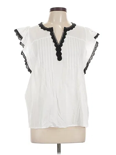Pre-owned Talbots Sleeveless Blouse In White