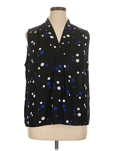 Pre-owned Talbots Sleeveless Button Down Shirt In Black