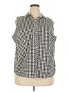 Talbots Sleeveless Button Down Shirt In Black