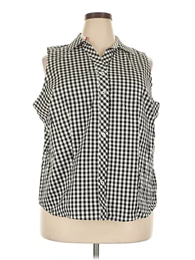 Talbots Sleeveless Button Down Shirt In Black