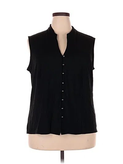 Pre-owned Talbots Sleeveless Button Down Shirt In Black
