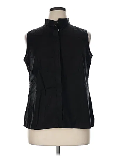Pre-owned Talbots Sleeveless Button Down Shirt In Black