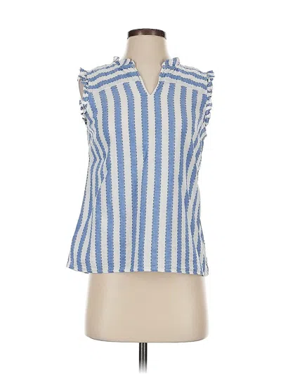Pre-owned Talbots Sleeveless Button Down Shirt In Blue