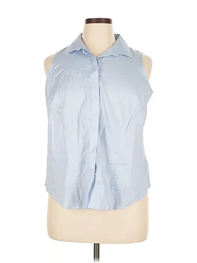 Pre-owned Talbots Sleeveless Button Down Shirt In Blue