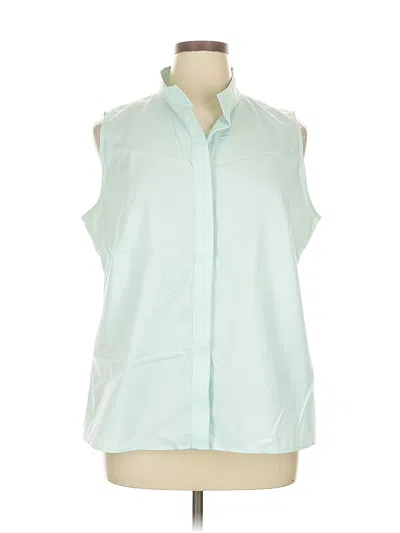 Pre-owned Talbots Sleeveless Button Down Shirt In Blue