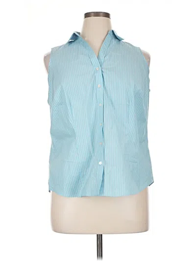 Pre-owned Talbots Sleeveless Button Down Shirt In Blue