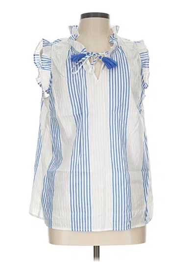 Pre-owned Talbots Sleeveless Button Down Shirt In Blue