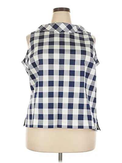 Pre-owned Talbots Sleeveless Button Down Shirt In Blue