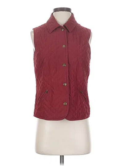Pre-owned Talbots Sleeveless Button Down Shirt In Burgundy