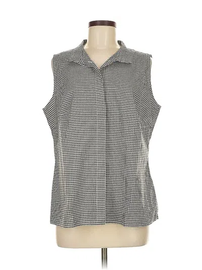 Pre-owned Talbots Sleeveless Button Down Shirt In Gray