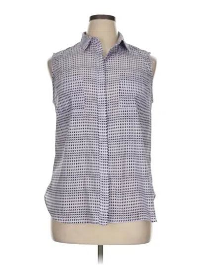 Pre-owned Talbots Sleeveless Button Down Shirt In Gray