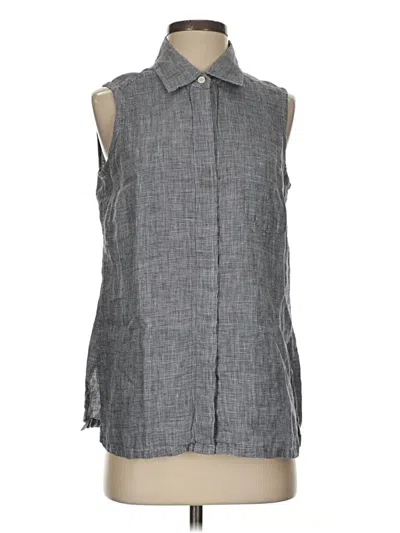 Pre-owned Talbots Sleeveless Button Down Shirt In Gray