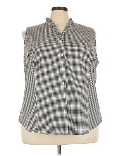 Pre-owned Talbots Sleeveless Button Down Shirt In Gray
