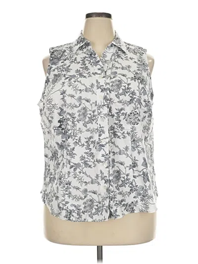 Pre-owned Talbots Sleeveless Button Down Shirt In Gray