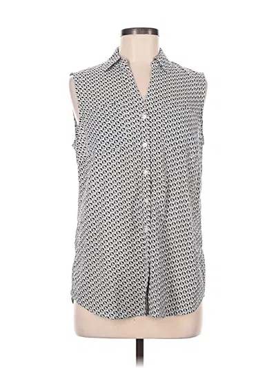 Pre-owned Talbots Sleeveless Button Down Shirt In Gray