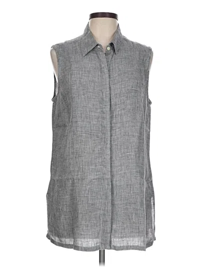 Pre-owned Talbots Sleeveless Button Down Shirt In Gray