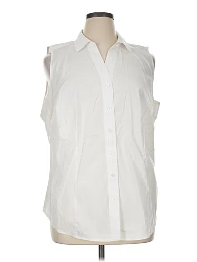 Pre-owned Talbots Sleeveless Button Down Shirt In Ivory