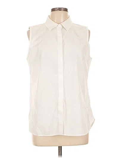 Pre-owned Talbots Sleeveless Button Down Shirt In Ivory